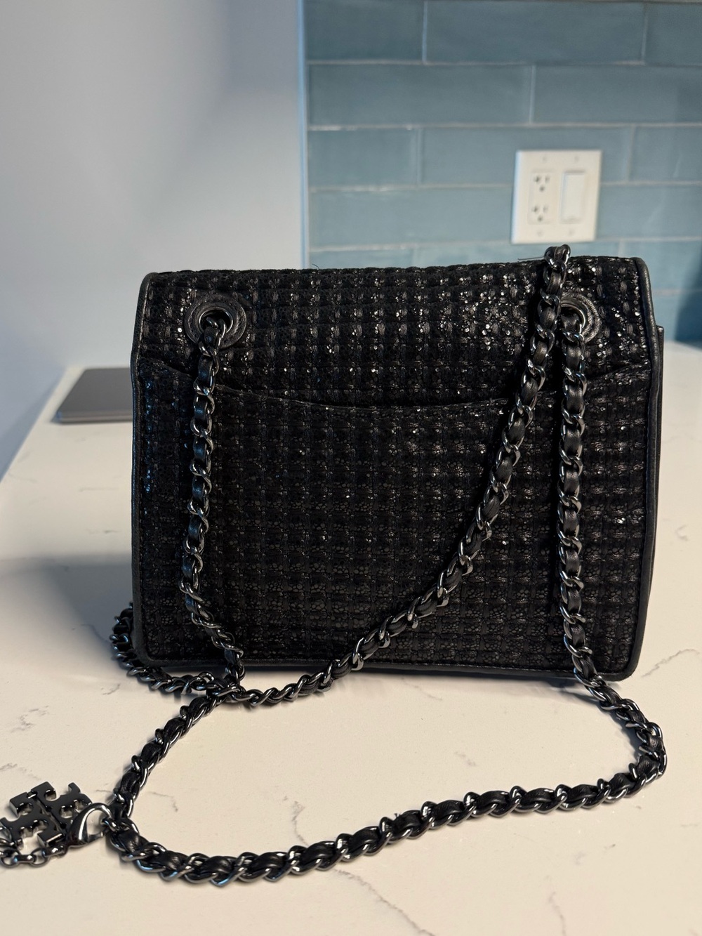 Tory Burch Fleming Metallic convertible shoulder bag